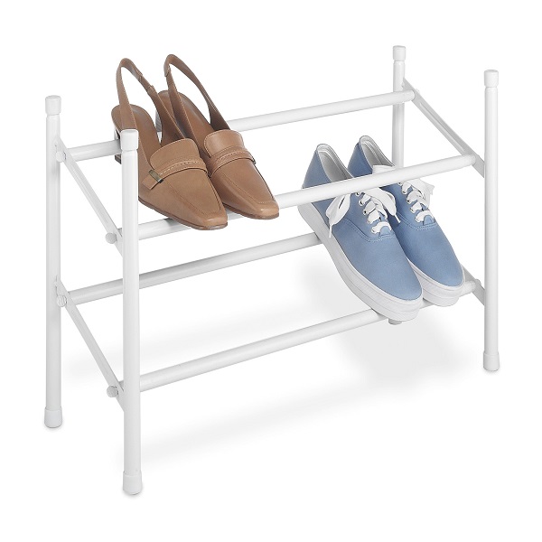 Whitmor Expandable And Stackable Shoe Rack White Sm210 Organise At The Storage Shop